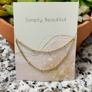 Gold Stainless Steel Necklace and Bracelet Gift Set